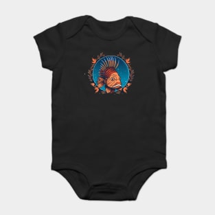Lionfish in Ornament, Love Fishes Baby Bodysuit